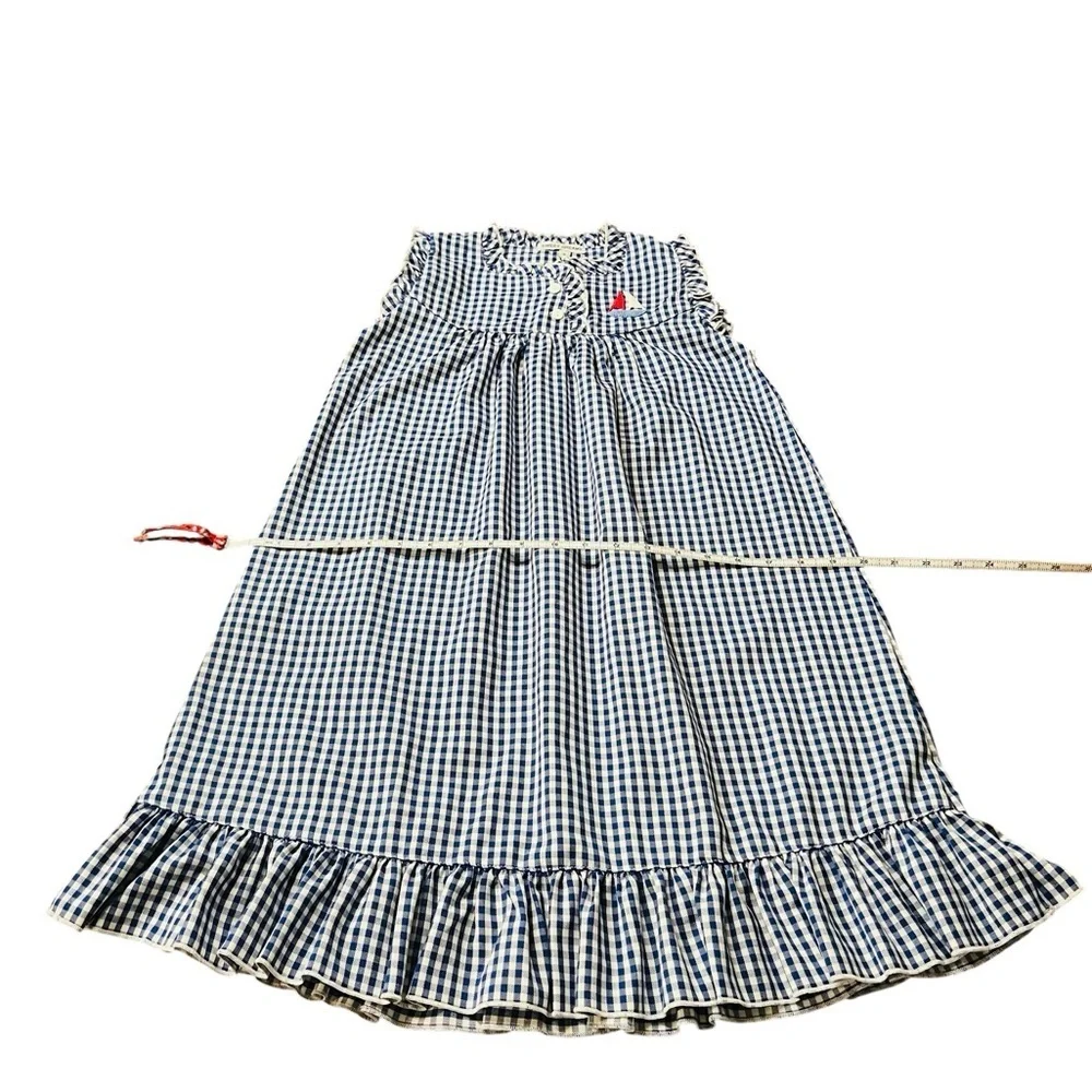 Sweet Dreams Checkered Nightgown - Navy and White Size Girls 8